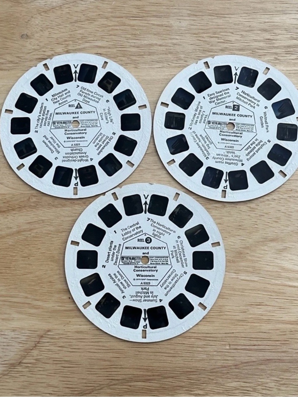 Vintage Milwaukee County Domes 1970 3d View-Master 3 Reels